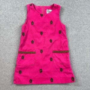 Vintage Lilly‎ Pulitzer Pink Corduroy Dress Embroidered Turtles Lined Back Zip 4